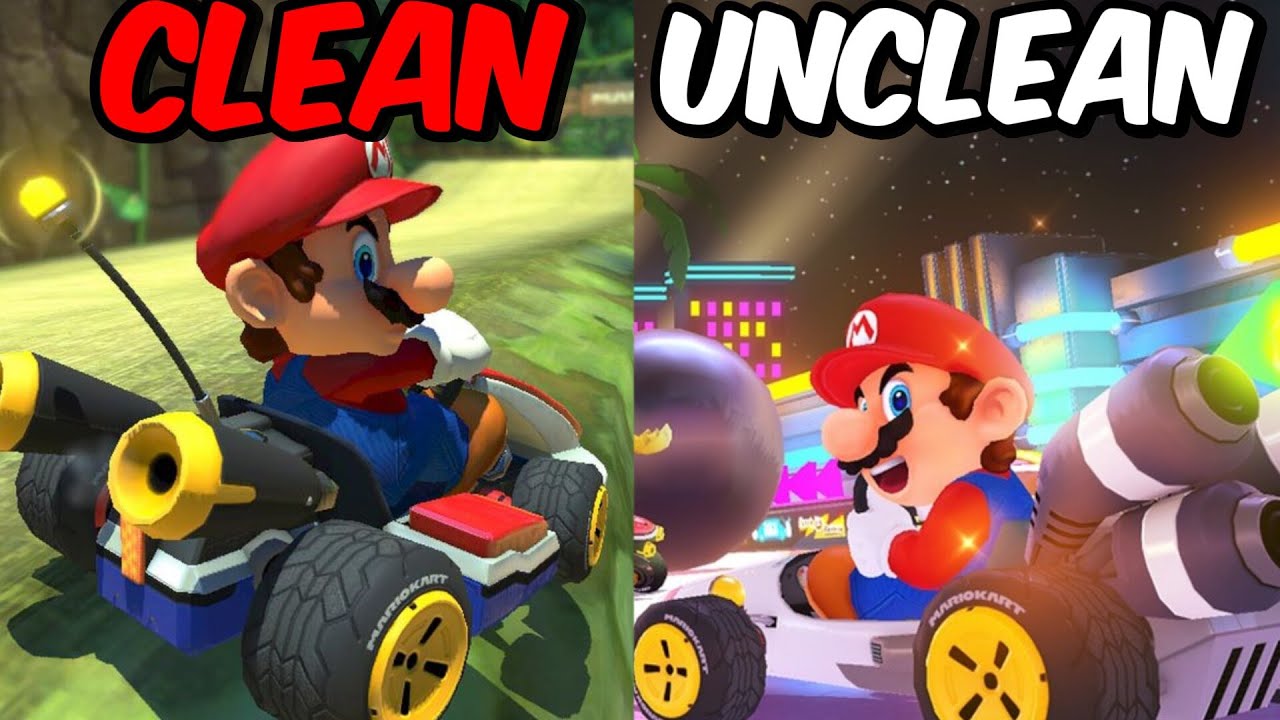 CLEAN vs UNCLEAN in Mario Kart 8 Deluxe - YouTube