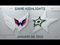 NHL Highlights | Capitals vs. Stars - Jan 28, 2022