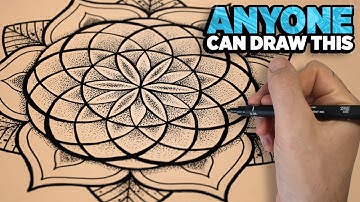 Hoe teken je een eenvoudige mandala - een stapsgewijze handleiding | Iedereen kan deze mandala-ku...