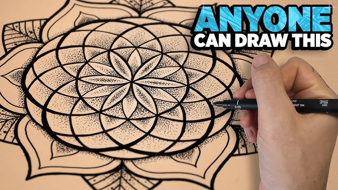 How to draw MANDALA ART for beginners