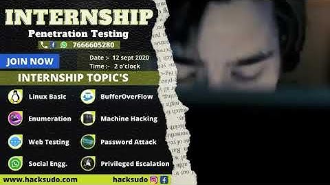 Penetration testing internships | hacksudo