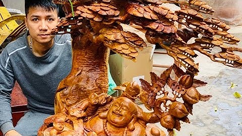 Tượng gỗ di lạc ngồi tùng gỗ hương - Giao lưu tác phẩm hay và đẹp với bên em