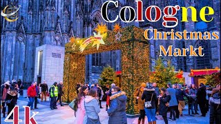 Cologne Germany 🇩🇪wonderful Christmas Markt 🎄Walk in 2023 🎄✨_ 4K HDR by TravelPro 347 views 5 months ago 22 minutes