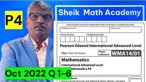 P4 Oct 2022 Edexcel IAL: WMA 14/01 Question 1-6