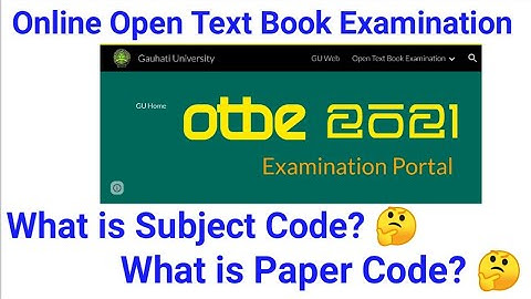 Online OTBE || What is Subject Code || What is Paper Code || Answer Script Format