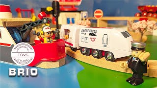 BRIO World Train.GO! RC Travel Train.Encountering a Freight Truck and Cargo ship.4K.