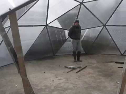 ორანჟერეა, გეოდეზური გუმბათის პოლიკარბონატით აწყობა