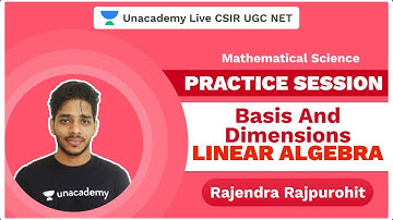 Practice Session on Basis and Dimensions | Linear Algebra | Mathematical Science | Rajendra