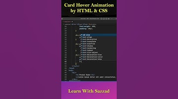 Card Hover Animation by HTML & CSS #reels #shorts #reel #short #html #css #learnwithsazzad