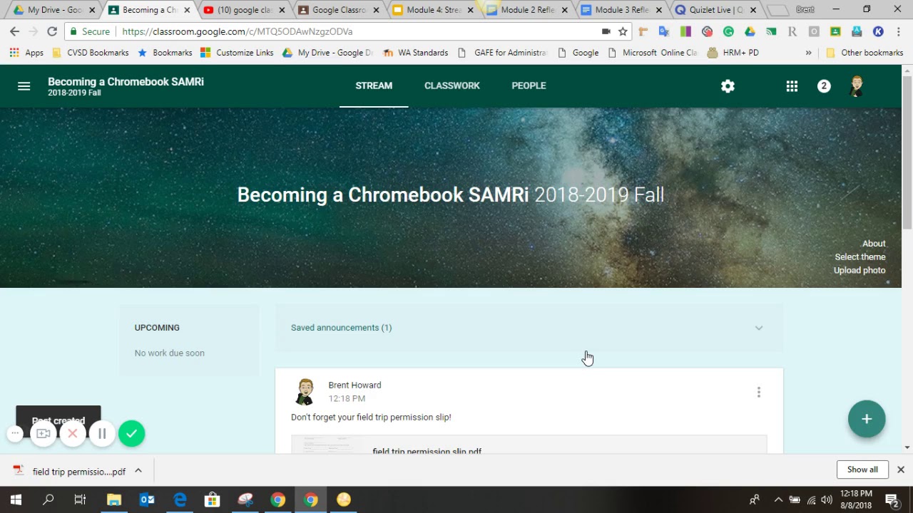 Fall 2018 Google Classroom Updates: Classwork vs. Stream - YouTube