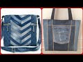 Most attractive reuse old jeans and new jeans bag designing
