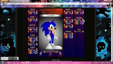 how to make sonic,super sonic,shadow,super shadow on sonic character designer.