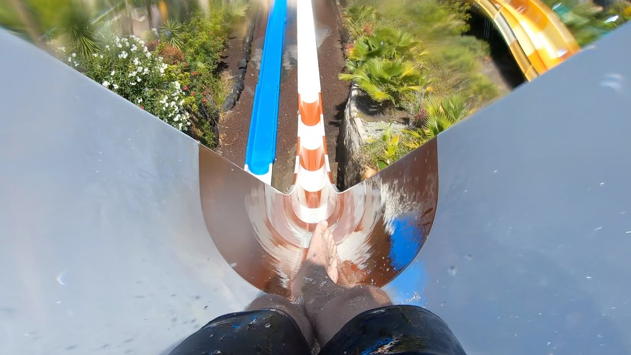 Kamikaze - INSANE AIRTIME Red Free Fall Slide | Aqualand Costa Adeje