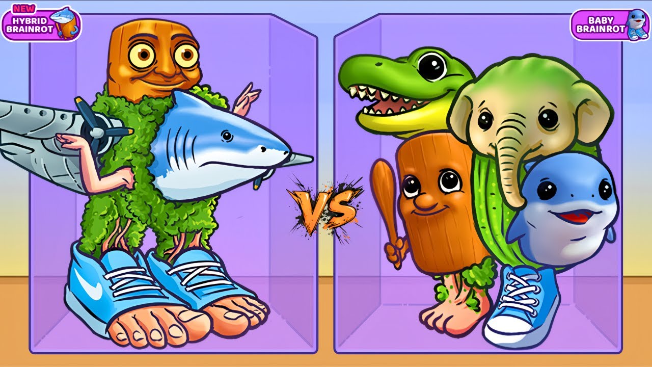 Merge Fellas HYBRID BRAINROT vs BABY BRAINROT ⁉️ Boss + Boss I New Update - Reaching Max Level!