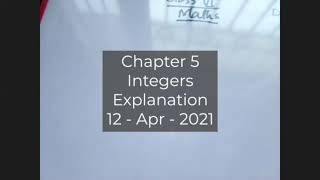 Chapter 5 | Integers | Exercise 3b | Chapter 3 | Zoom E09 | April 12, 2021 | Class 6