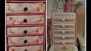 Part 2/Progress Of Craft Space Makeover Before/After Cardboard Chest Of Drawers/2017 Cardboard Chest of drawers and cabinet makeover. My first video on how I made the Cardboard Chest of drawers https://www.