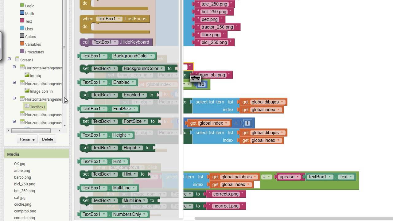 Appinventor Reconocimiento objetos.