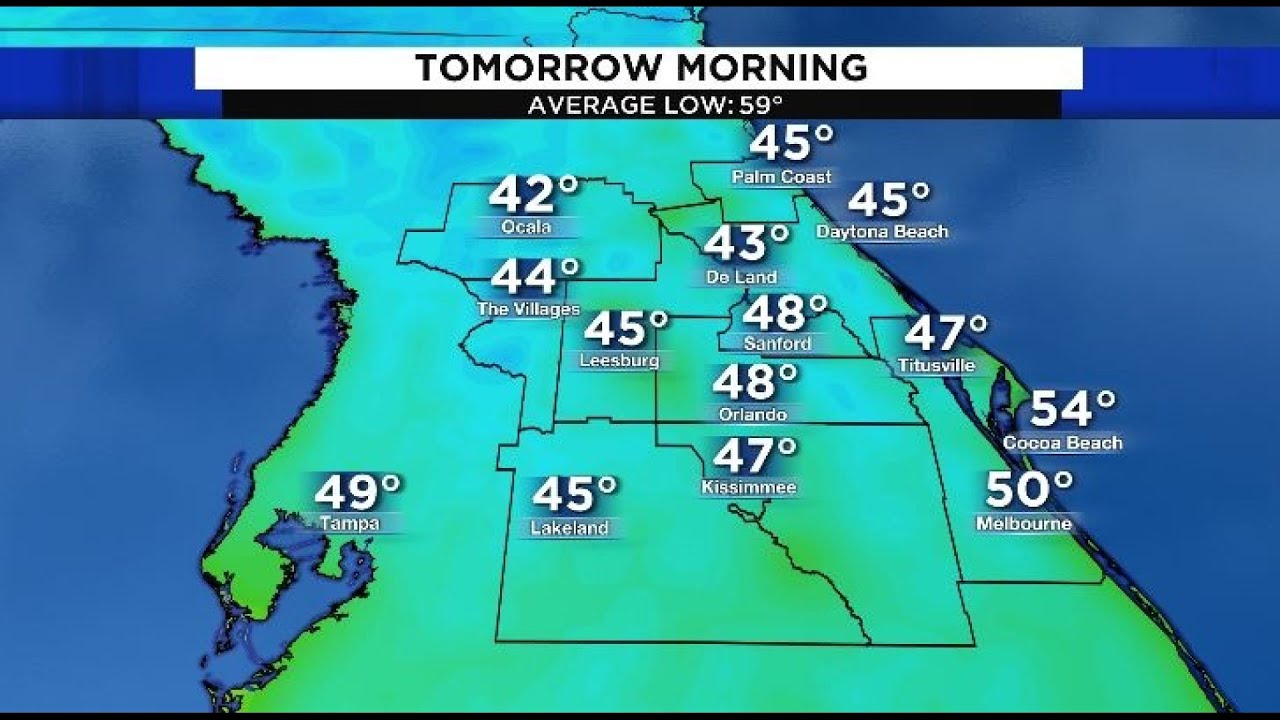 Find your jacket! Turning chilly in Central Florida after a windy start ...