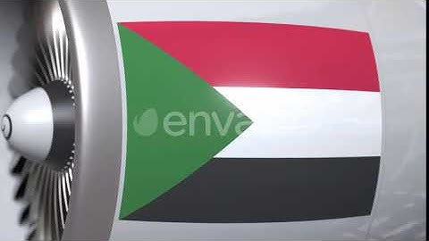 Aircraft Engine with Flag of Sudan | Motion Graphics - Envato elements