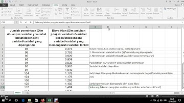Regresi Linier Sederhana di Excel