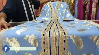 تكشيطة تليجة آخر موديلات القفطان المغربي بآخر ماكين فالخياطة best caftan marocain 2023