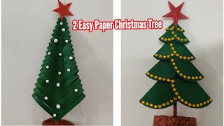 Paper Christmas tree | How to make Paper Christmas tree 2 ideas | Paper craft | Christmastree