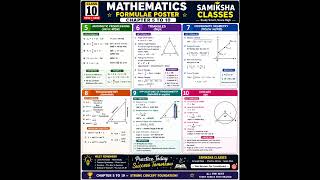 🔥 Class 10 Maths Chapter Wise Formula Revision 📚✍️Sabhi chapters ke important formulas ek jagah!