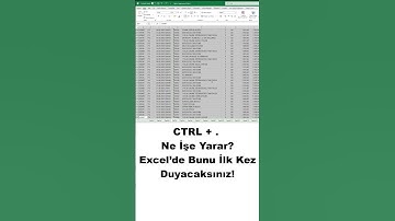 Excel’de Bu Kısayolu Biliyor Musunuz? CTRL + . Şaşırtıyor!  - Ömer BAĞCI #excel #excedersleri
