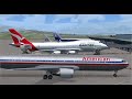 Comodoro Benitez Intl (SCEL) to Sydney Kingsford Smith (YSSY) FSX PMDG Qantas B747-400 Wing View