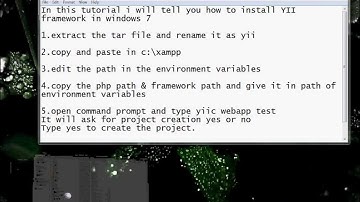 How To Install YII Framework in Windows 7/XP