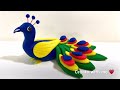  clay with me   how to make a peacock with open feathers model craft tutorial easy diy