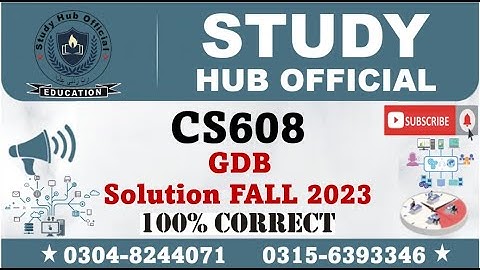 CS608 GDB Solution Fall 2023 By Study Hub Official