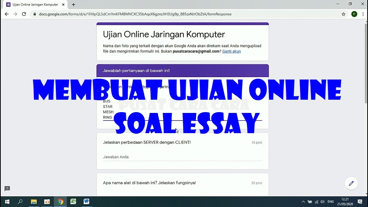 cara membuat google form essay