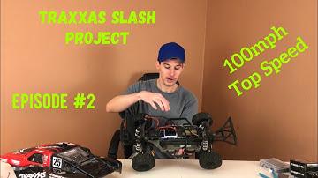 100mph Traxxas Slash - EPISODE #2 - Connecting Electronics and Installing Taller Battery Hold Down!!