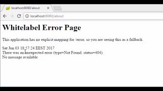 Spring Boot Whitelabel error page