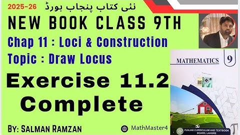 Class  9th | New Book Math 2025 |  Punjab Board | Exercise 11.2 | Loci and Contruction 