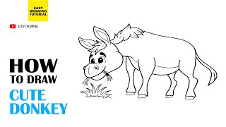 How to Draw Cute Donkey