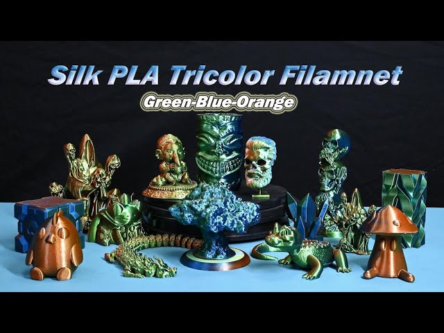 Cool things to 3D print - Silk PLA Tricolor Filament Green-blue