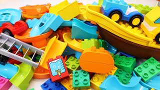 Satisfying Marble Run Building Blocks ASMR Marbles on Ship and Fire Truck screenshot 2