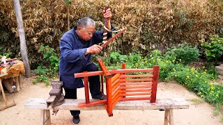 24 pieces of wood make a folding chair with mortise and tenon joints, amazing and practical