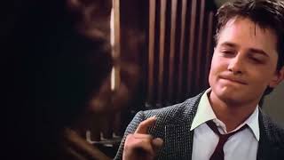 Back to the future: Marty says goodbye to his parents - (in reverse)