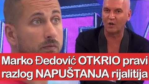 Elita 8: Marko Đedović OTKRIO pravi razlog NAPUŠTANJA rijalitija | Zadruga uzivo