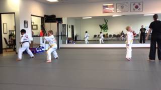 Caleb practicing Taekwondo