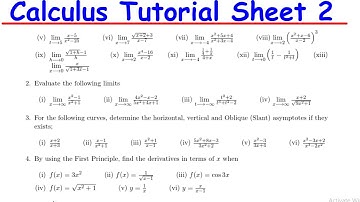 Differential Calculus -  MU Tutorial Sheet 2 Solutions
