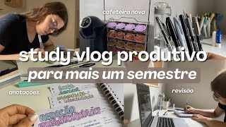 STUDY VLOG PRODUTIVO | uma tarde de estudos comigo para mais um semestre da faculdade + dicas