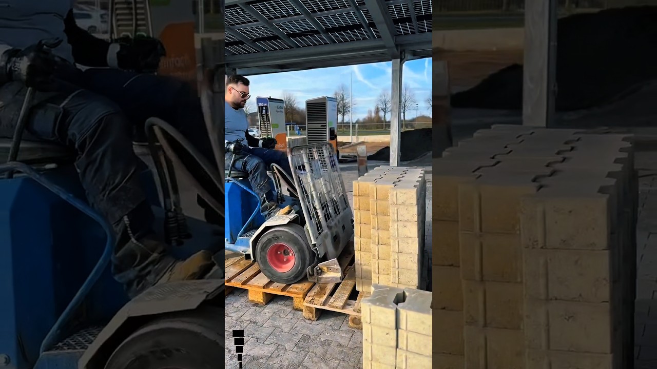 This Mini Electric Forklift Is Insanely Efficient for Heavy Block Handling