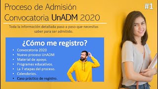 Cómo registrarse en la convocatoria UnADM 2020. Paso a paso.