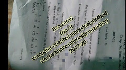 Bca sem5 pyq of computer oriented numerical method  vinoba bhave university hazaribag 2017-20