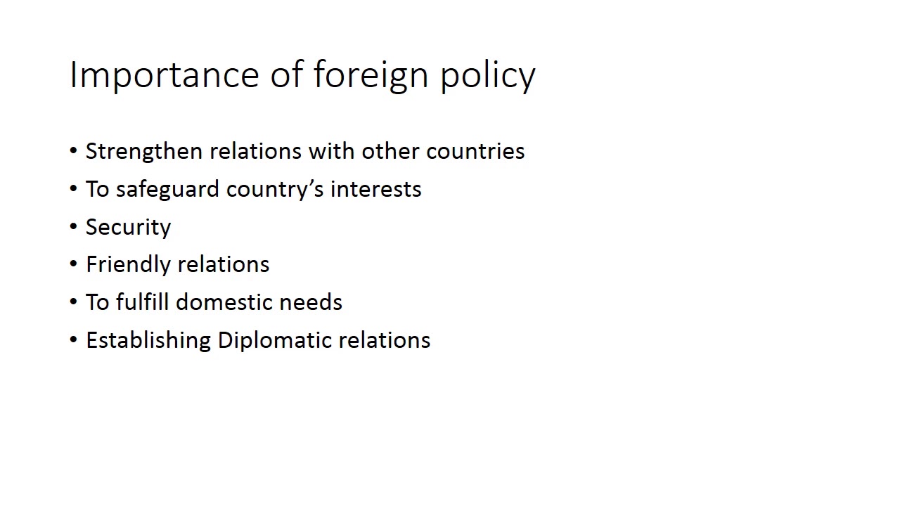 importance of foreign policy essay