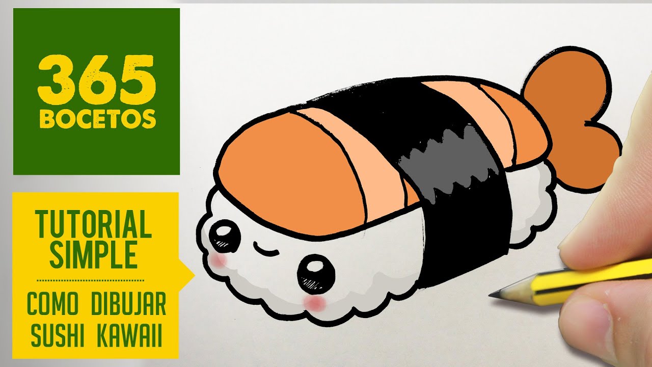 COMO DIBUJAR SUSHI KAWAII PASO A PASO - Dibujos kawaii faciles - How to  draw a sushi - thptnganamst.edu.vn